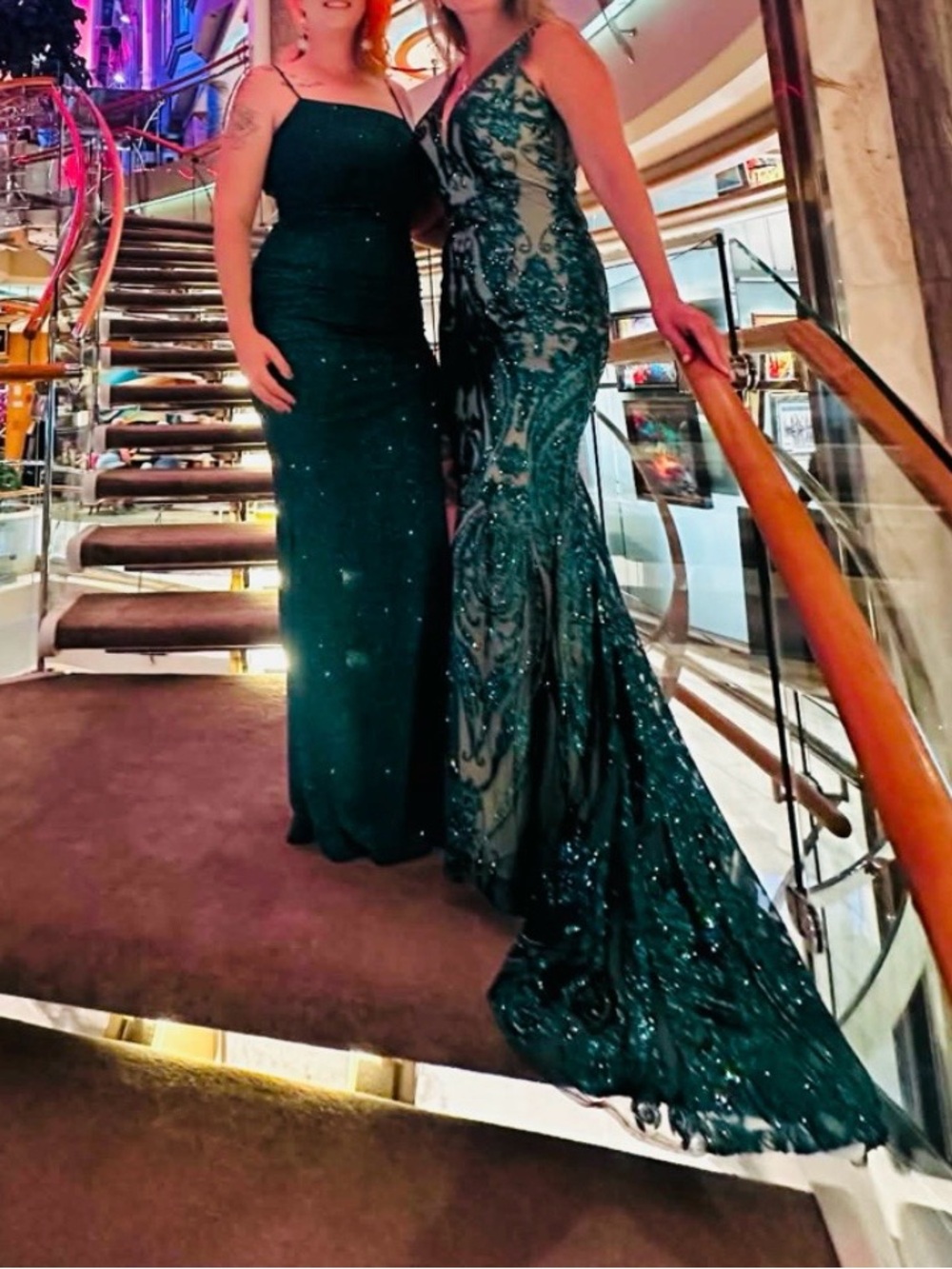 Formal Sequin V-Neck Evening Dress size 8